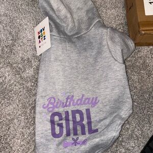 NovelGatz Pets "Birthday Girl" Gray Dog Hoodie